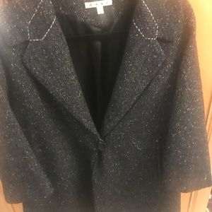 CAbi Blue Tweed Coat in Good Condition size Medium